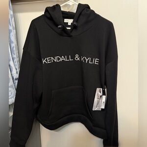 NWT Kendall & Kylie Jet Black Hoodie Women's Plus Size 2X sweatshirt
